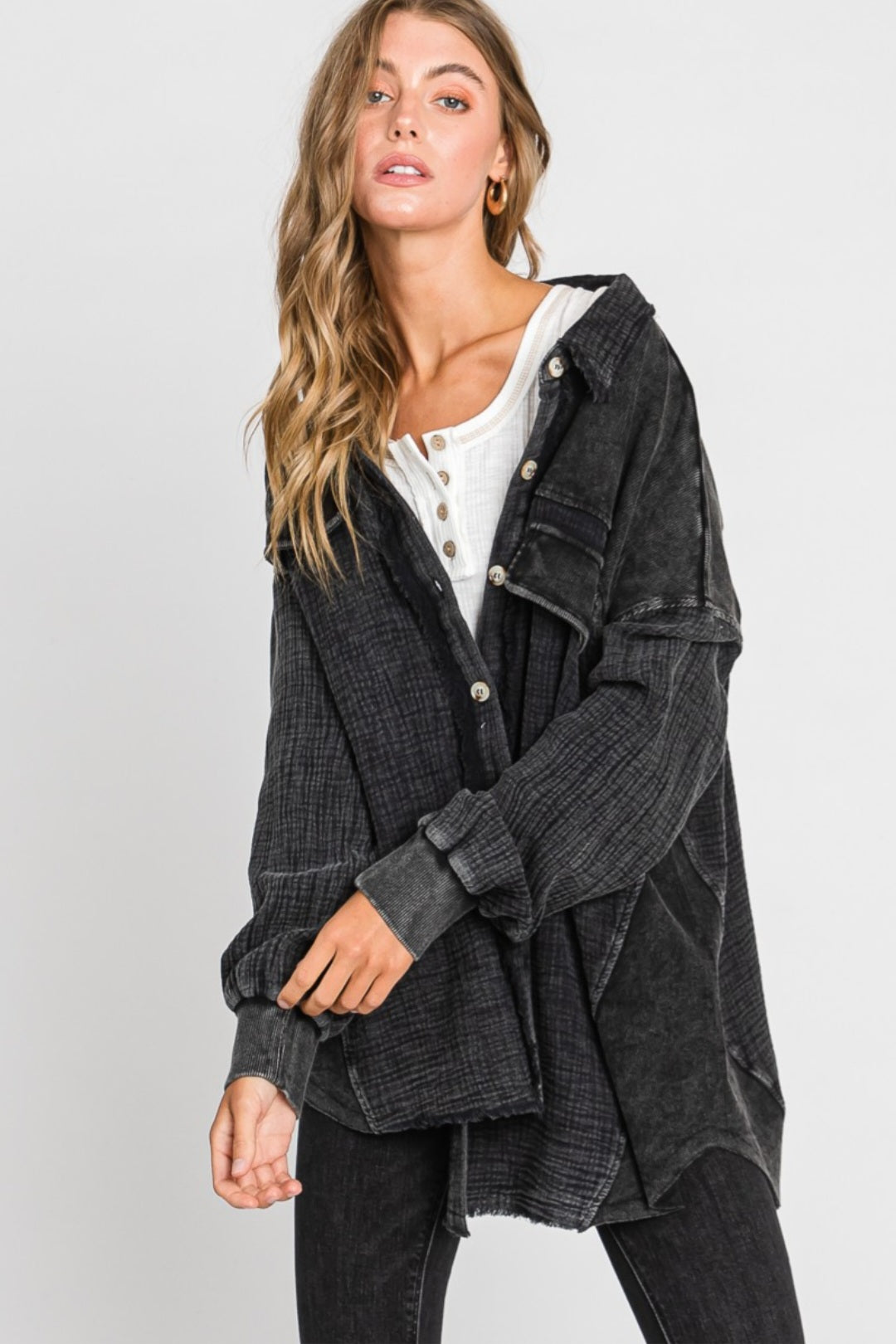 Gauze Button Down