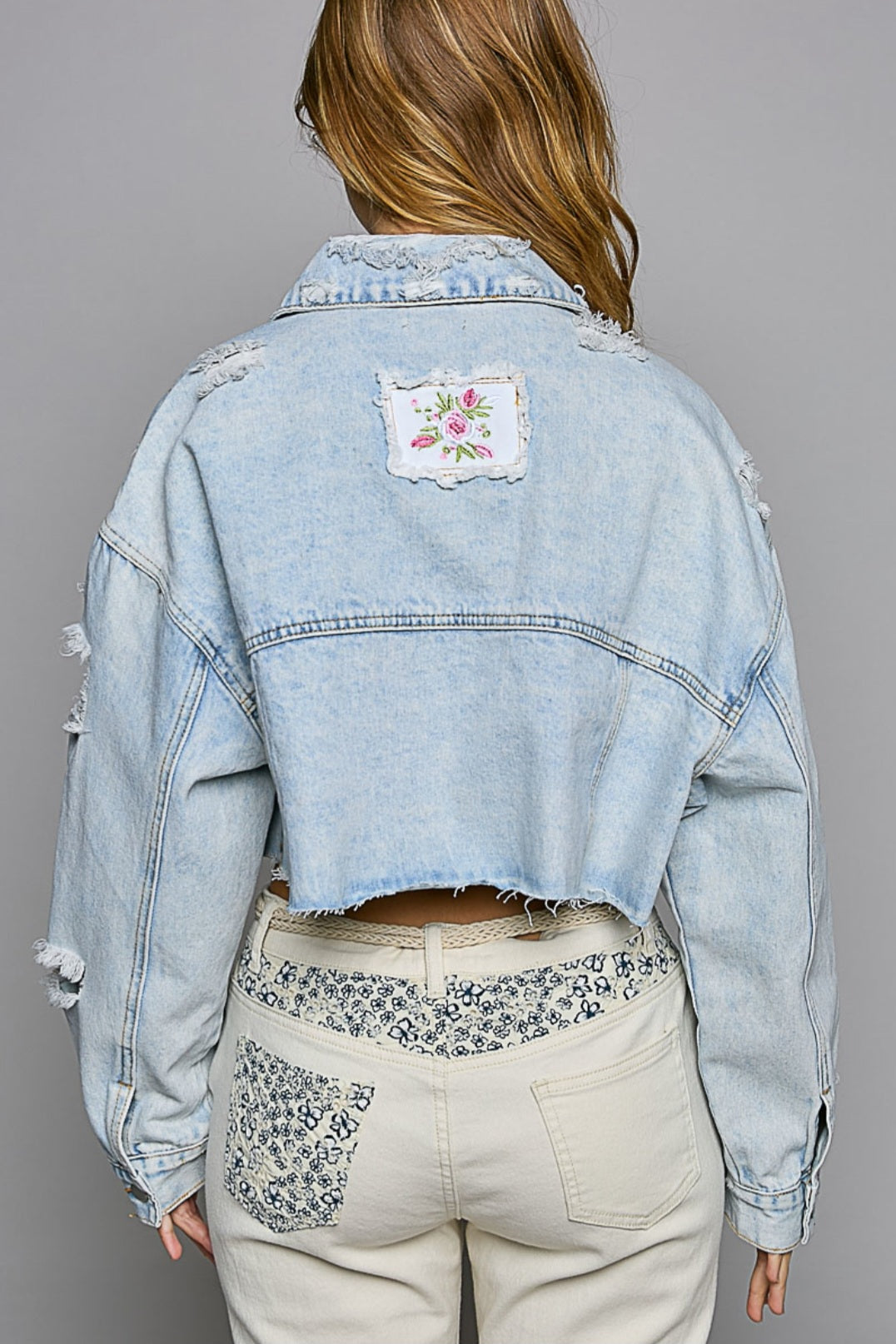 Rose Patch Denim Jacket
