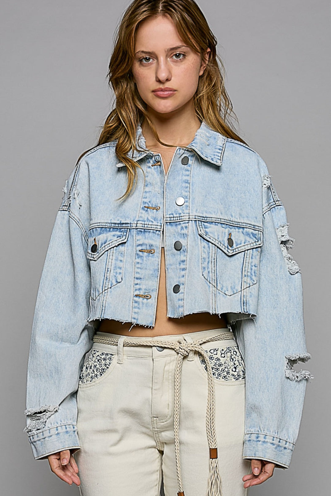 Rose Patch Denim Jacket